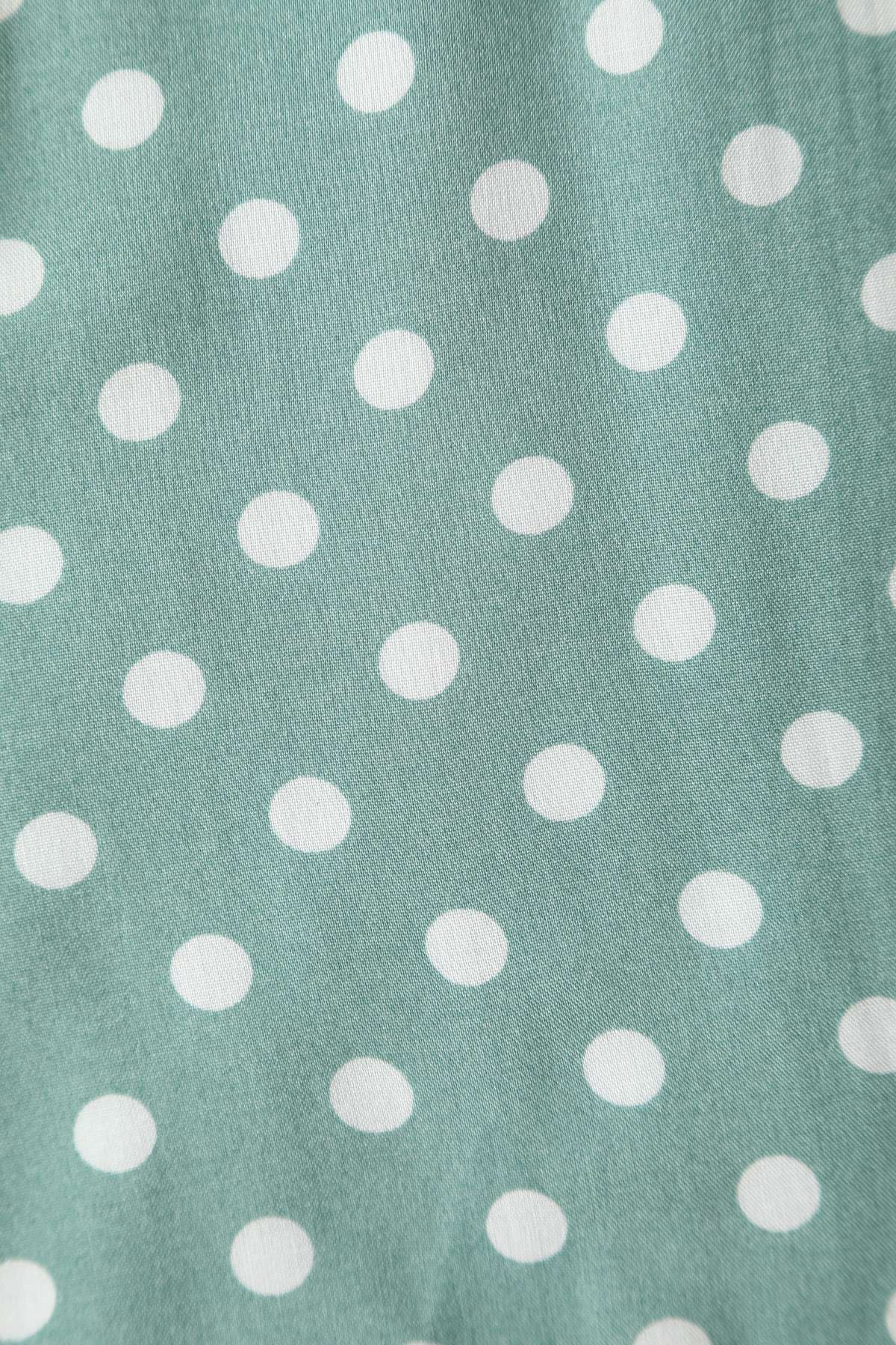 Amanda Polka Dot Flared Dress In Smoke Green
