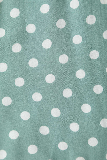 Amanda Polka Dot Flared Dress In Smoke Green