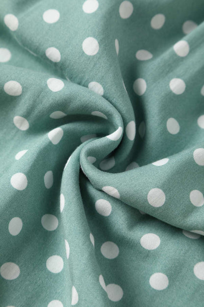 Amanda Polka Dot Flared Dress In Smoke Green