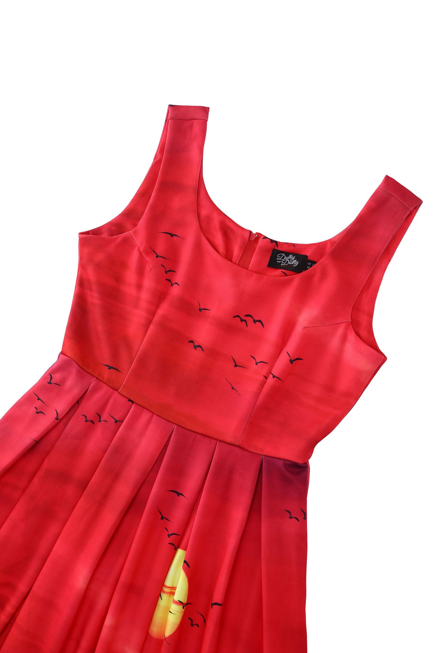 Amanda Red Sunset Flared Dress