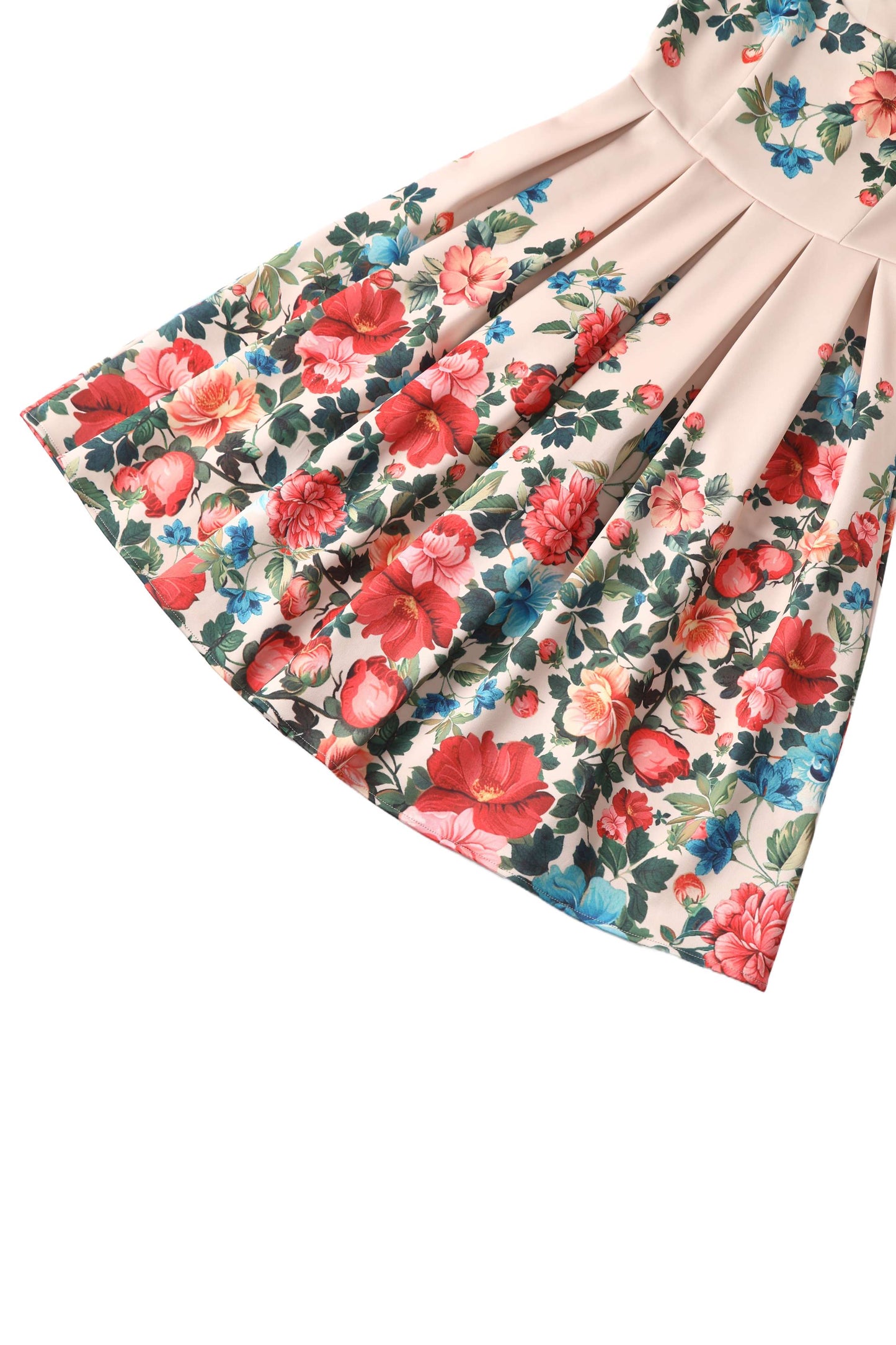 Amanda Victorian Floral Dress In Beige