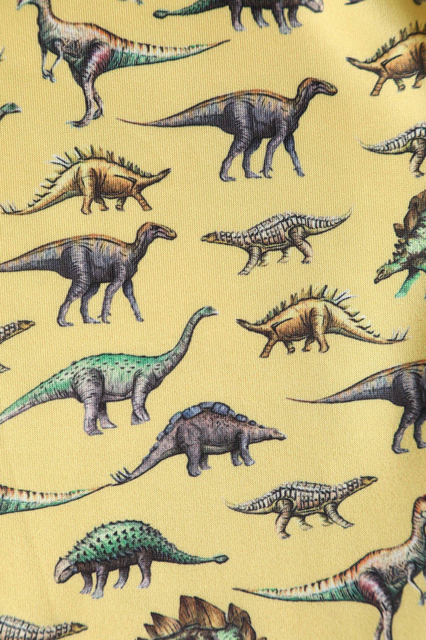 Amanda Yellow Antique Dinosaur Flared Dress
