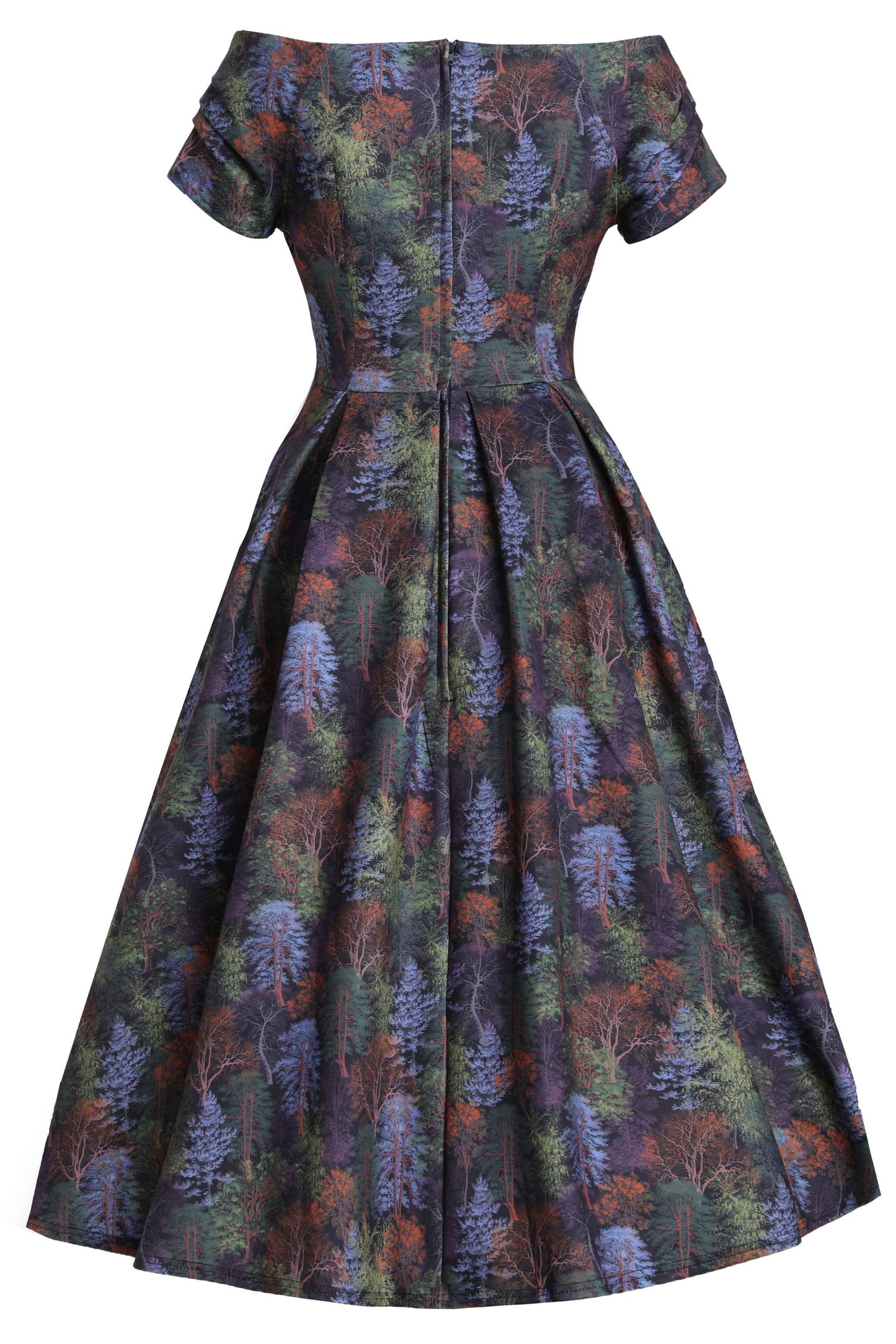 Lily Autumn Foliage Off Shoulder Dress