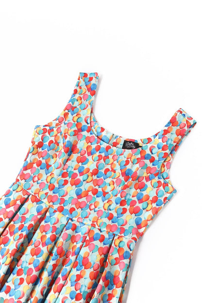 Amanda Balloon Sky Flared Dress