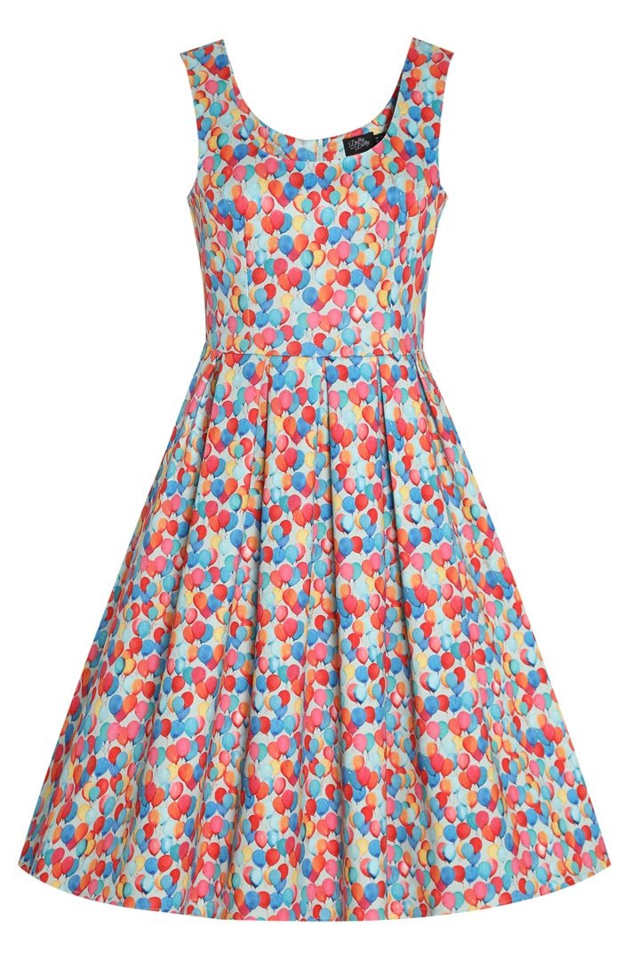 Amanda Balloon Sky Flared Dress