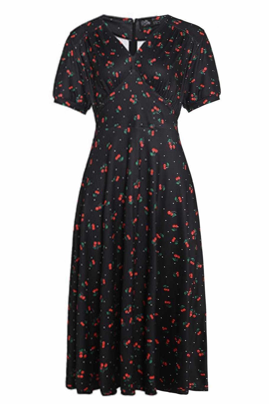 Julia Retro Black Cherry Tea Dress