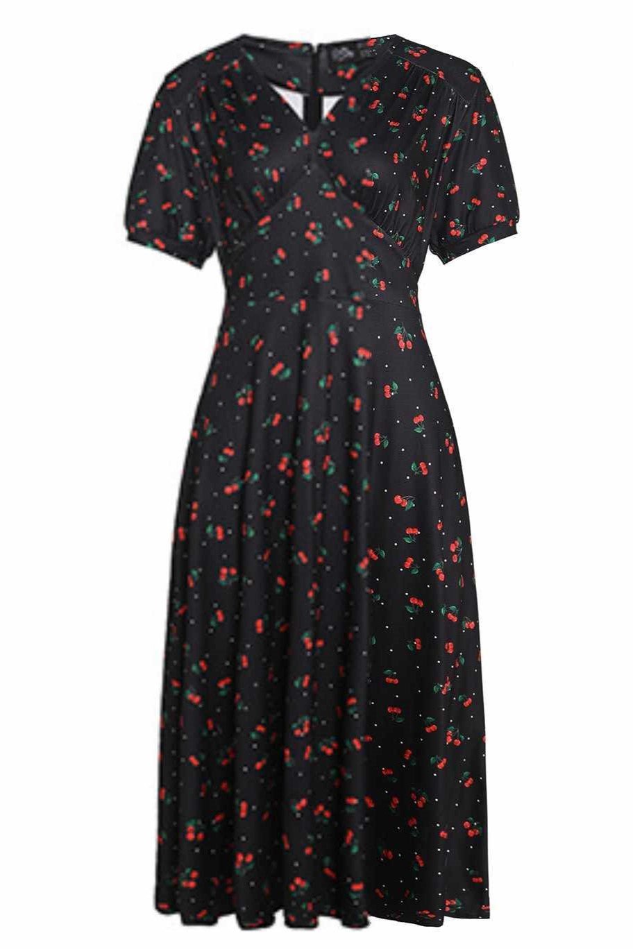 Julia Black Cherry Sleeved Dress