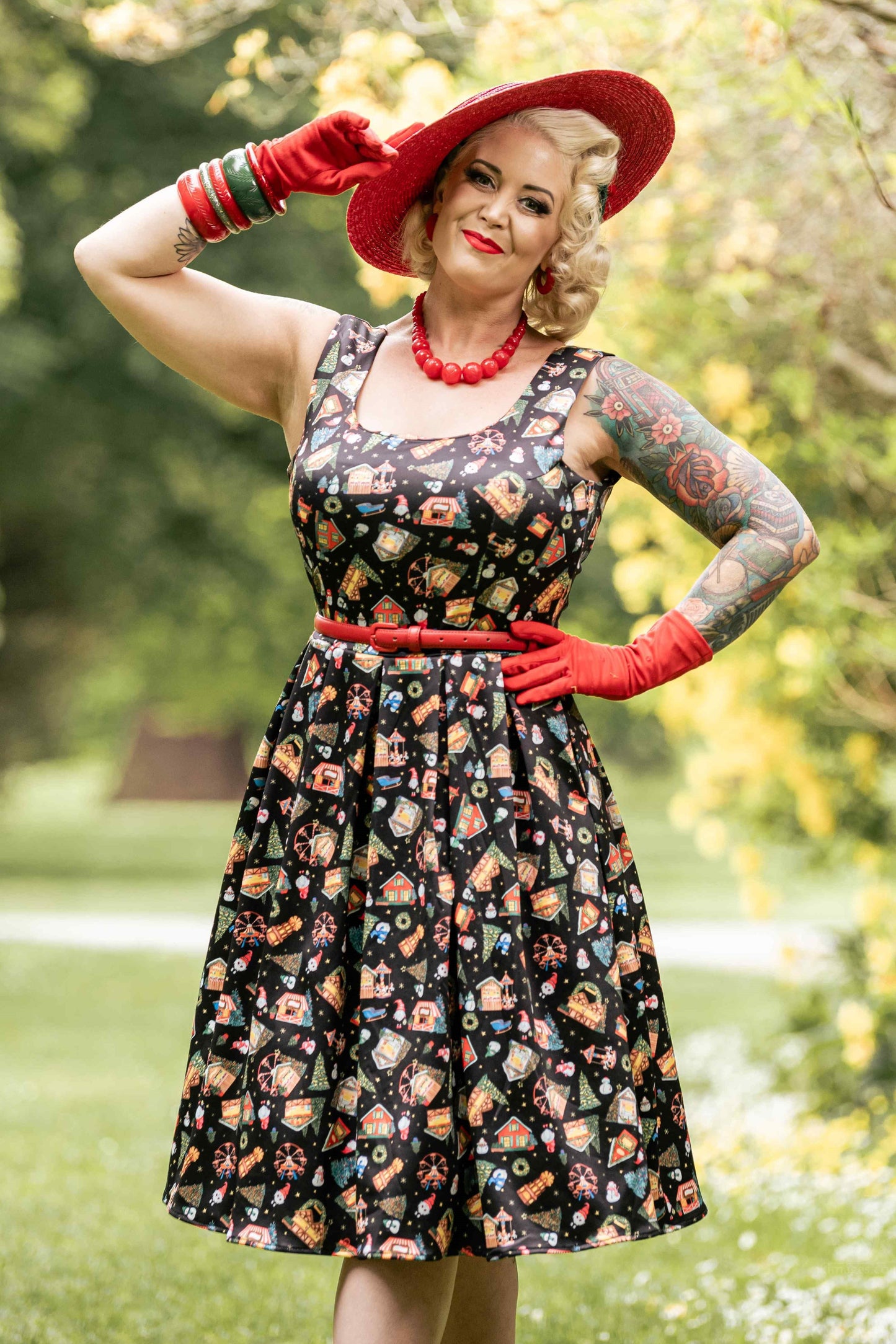 Amanda Christmas Fair Swing Dress