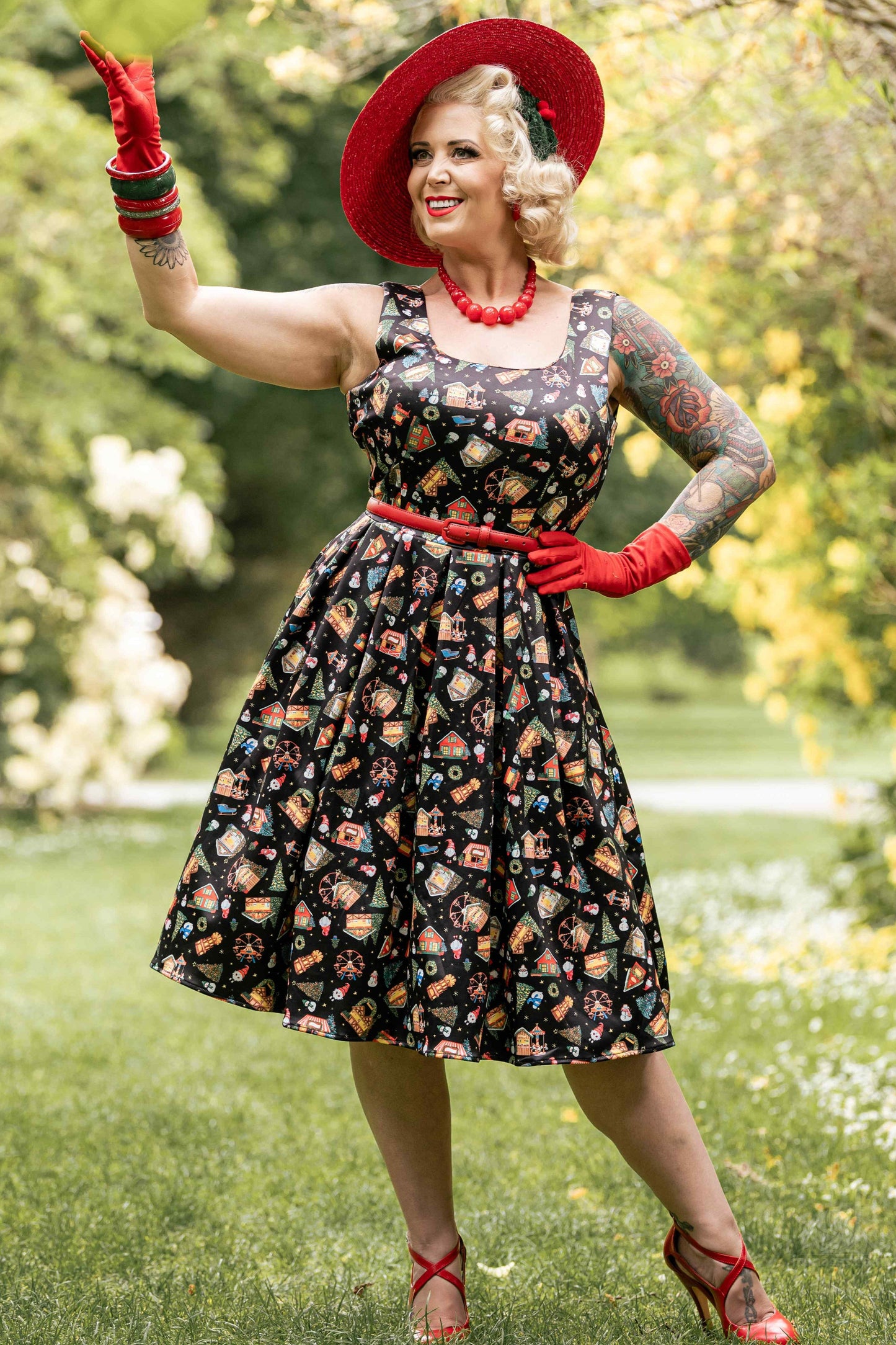 Amanda Christmas Fair Swing Dress