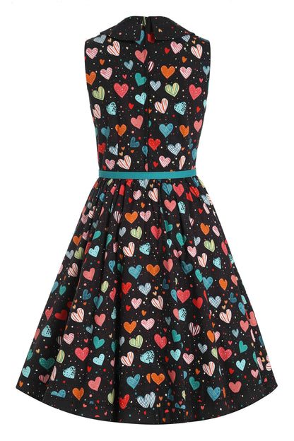 Maverick Black Colourful Heart Shirt Dress