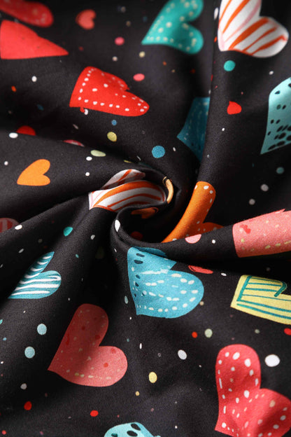 Maverick Black Colourful Heart Shirt Dress