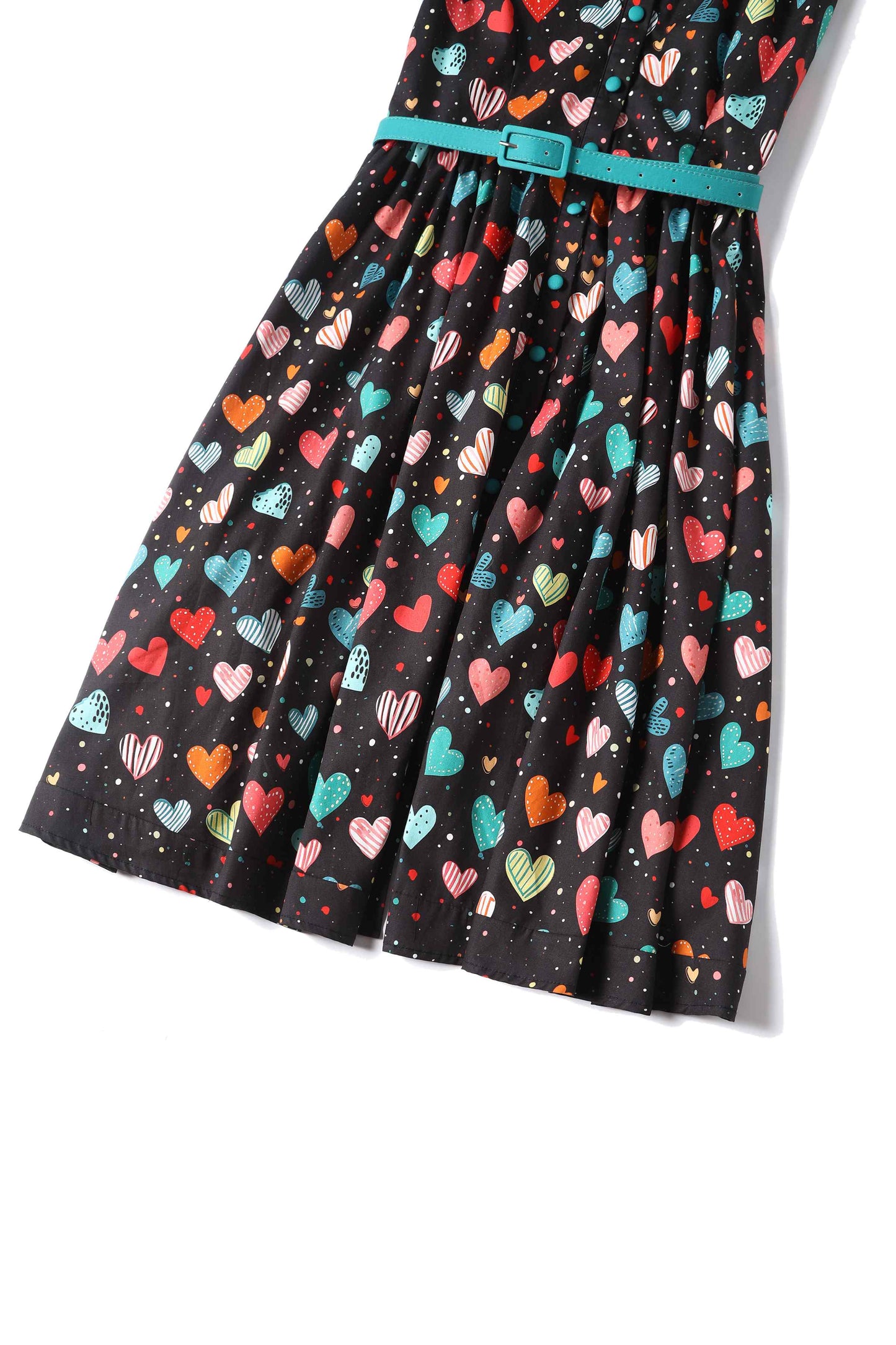 Maverick Black Colourful Heart Shirt Dress