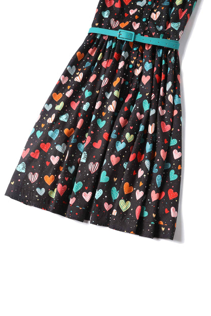 Maverick Black Colourful Heart Shirt Dress