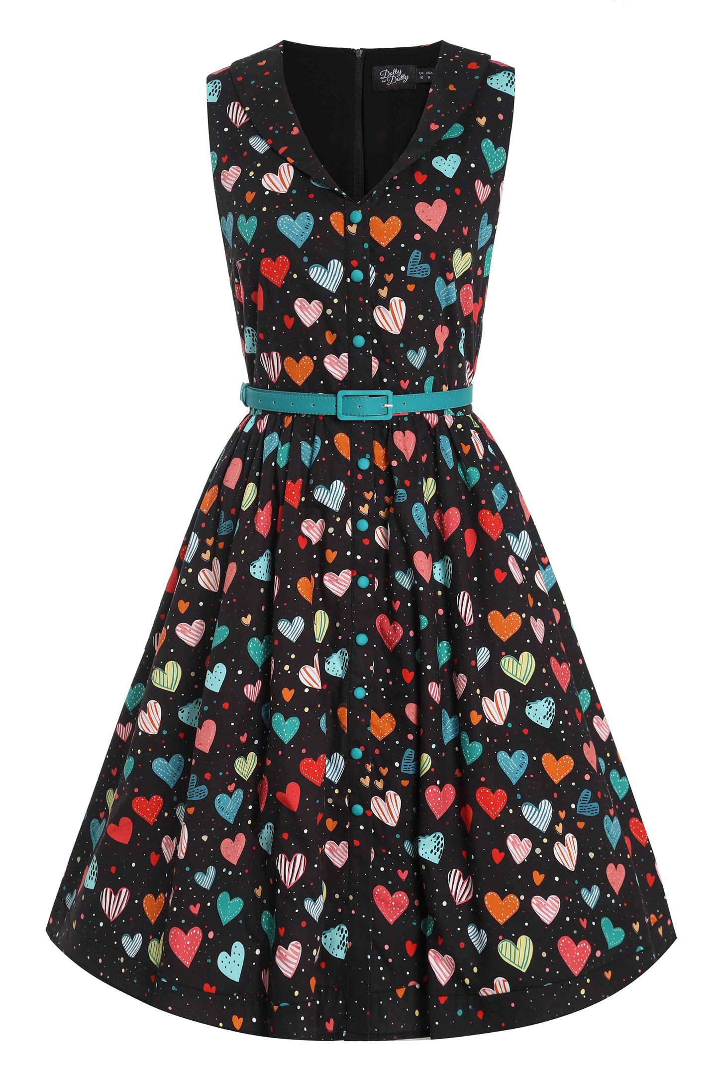 Maverick Black Colourful Heart Shirt Dress