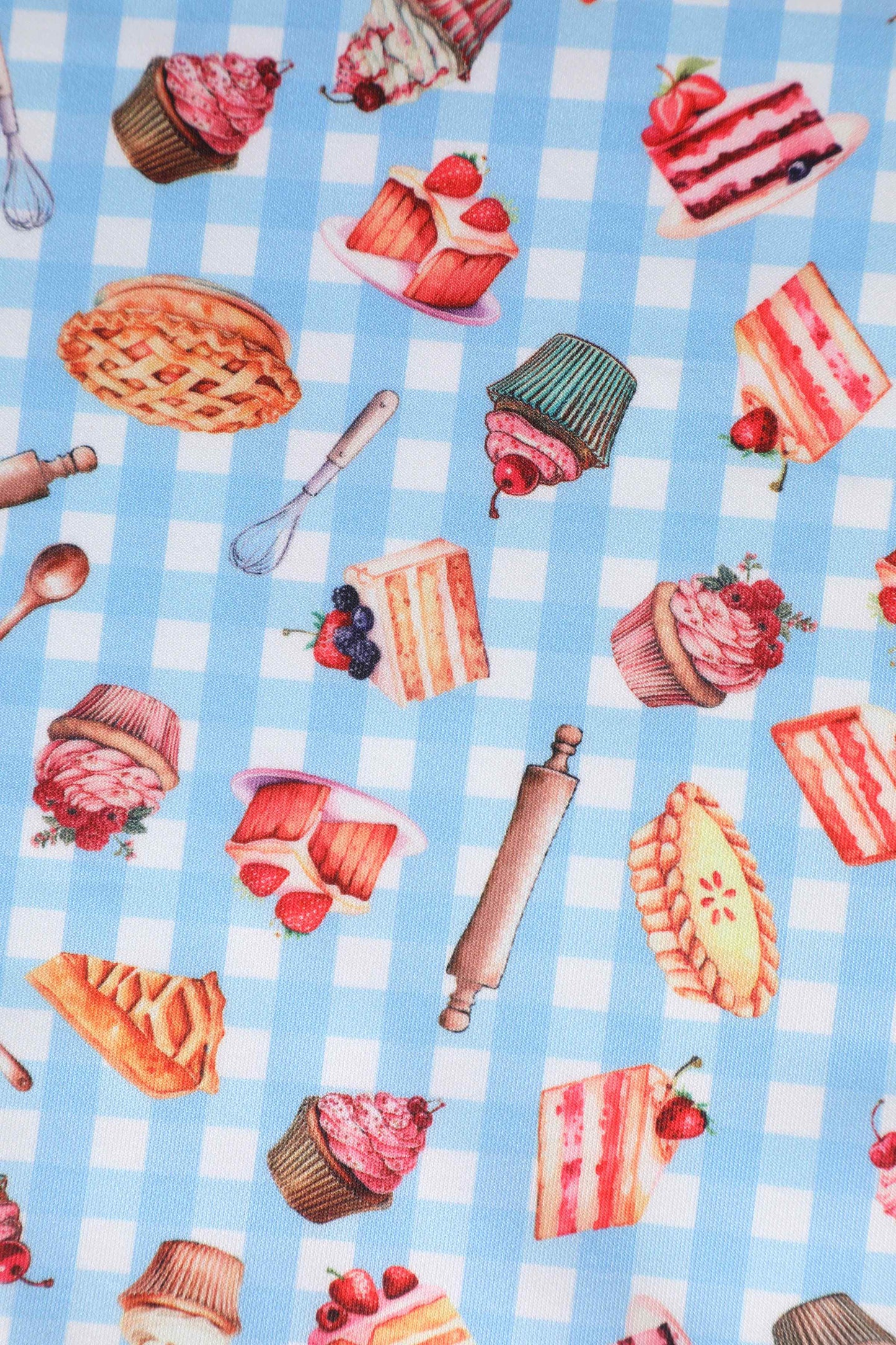 Lily Blue Gingham Off Shoulder Dress In Baking Print