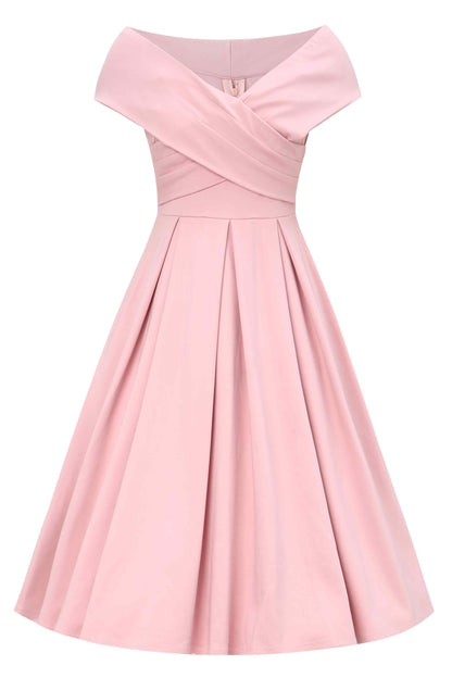 Beverly Blush Pink Off Shoulder Dress