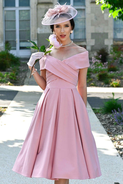 Beverly Blush Pink Off Shoulder Dress