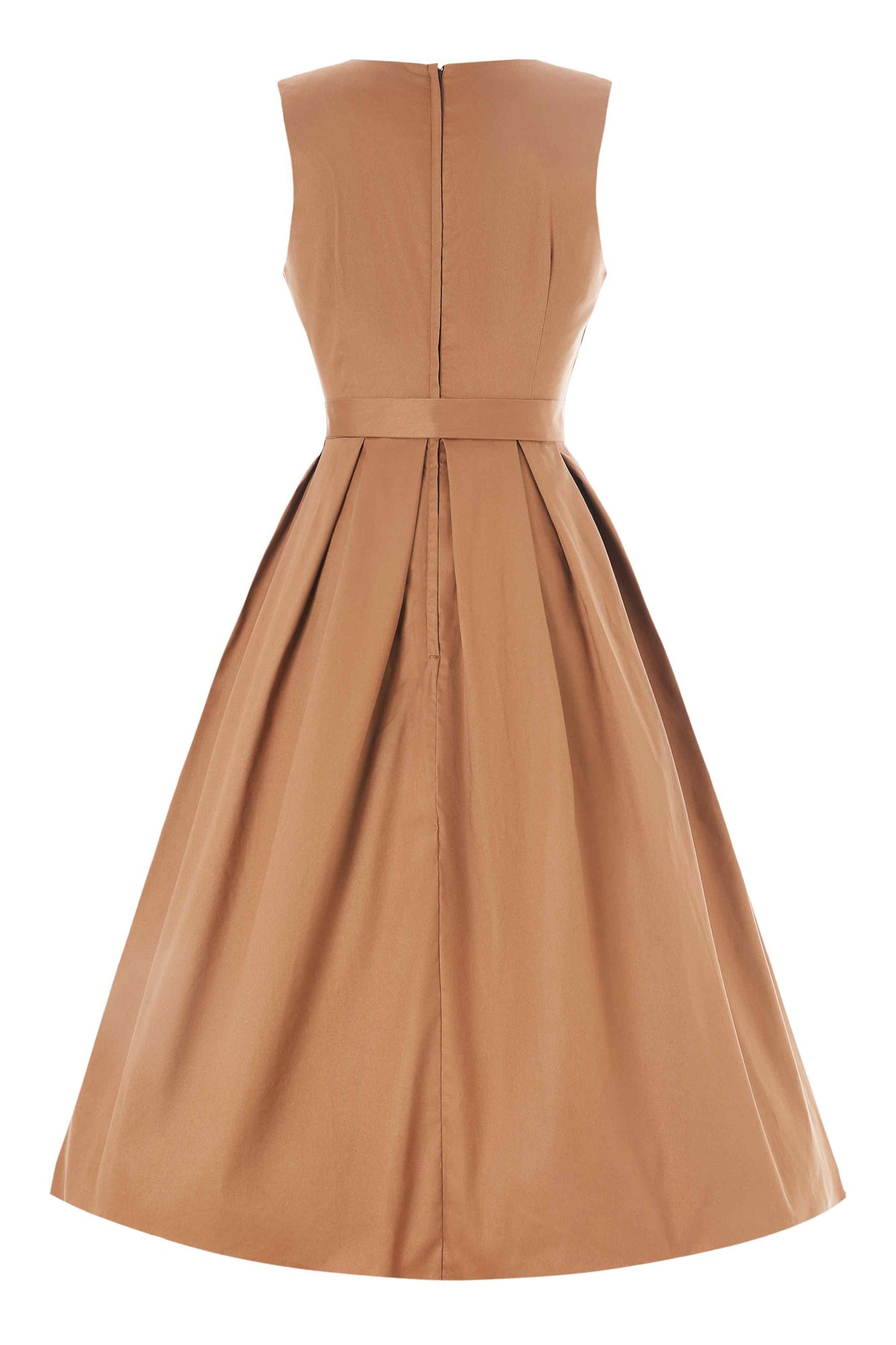 Helen Brown Cotton Sleeveless Midi Dress