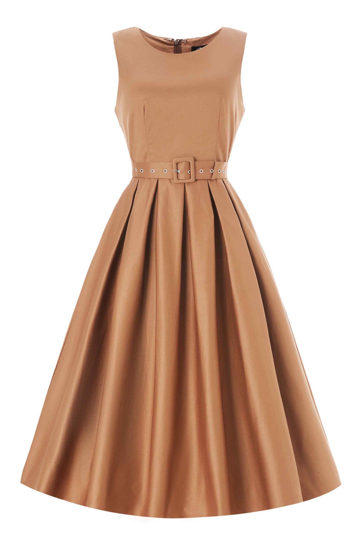 Helen Brown Cotton Sleeveless Midi Dress