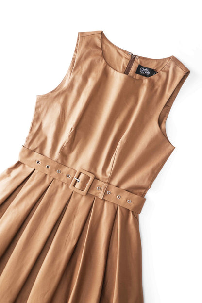 Helen Brown Cotton Sleeveless Midi Dress