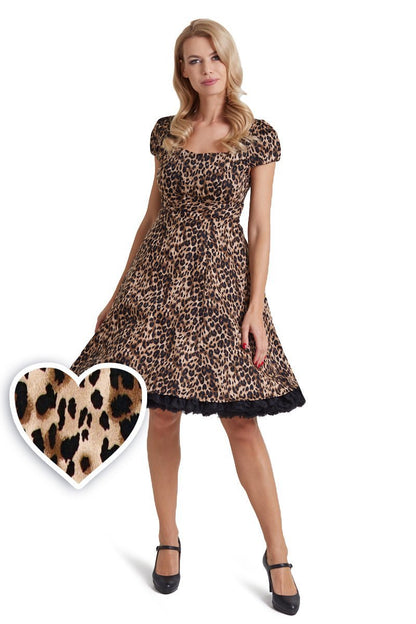 Claudia Brown Leopard Print Swing Dress