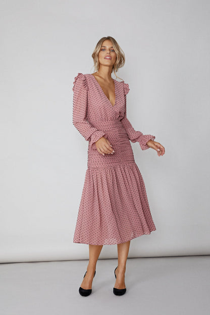 Vestido Casilda Plumeti Rosa · LAST CHANCE ·