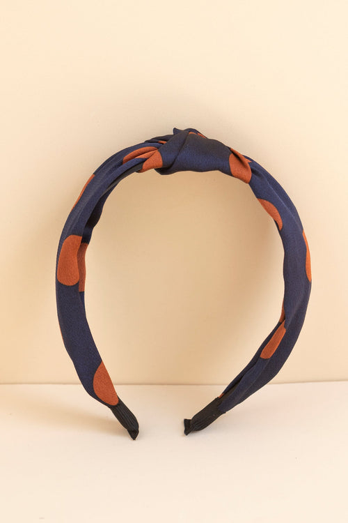 Turbante Lunares Marino/Bronce · Ipanema ·