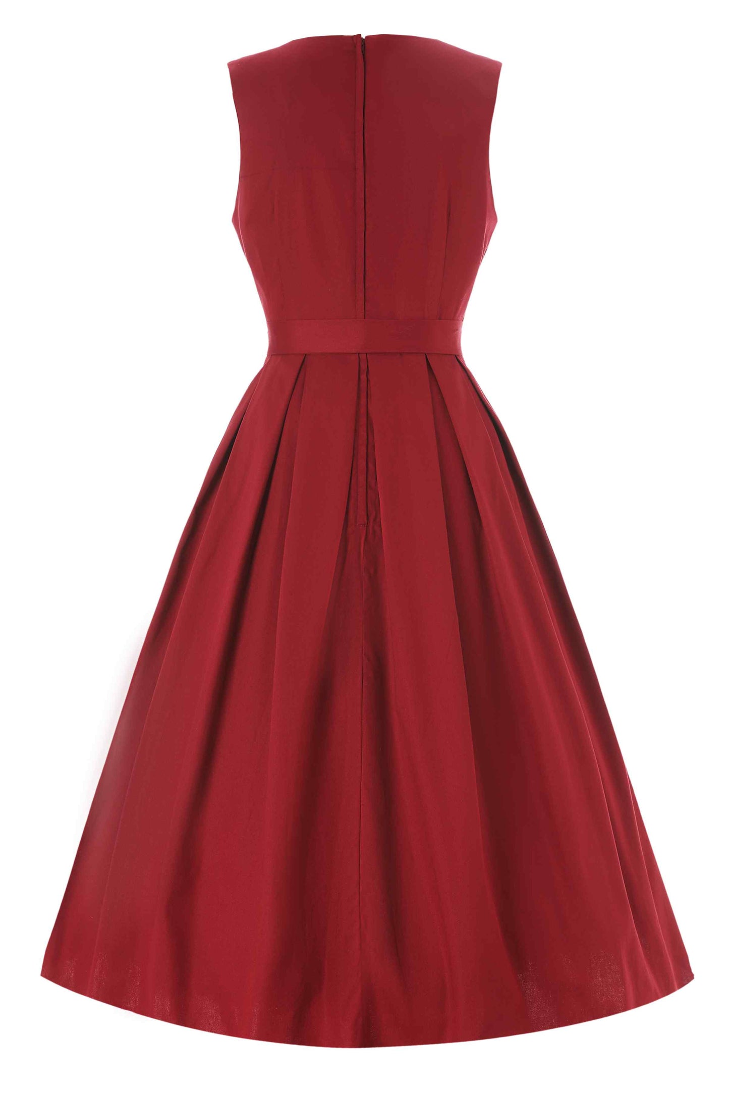 Helen Burgundy Cotton Midi Dress