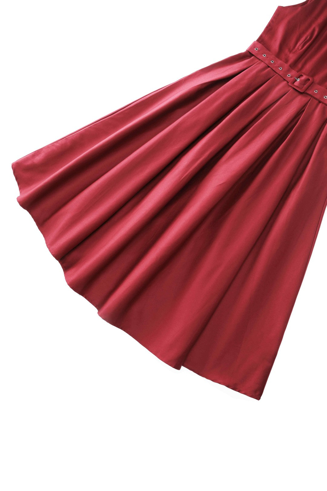 Helen Burgundy Cotton Midi Dress
