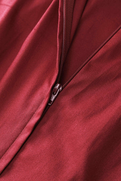 Helen Burgundy Cotton Midi Dress