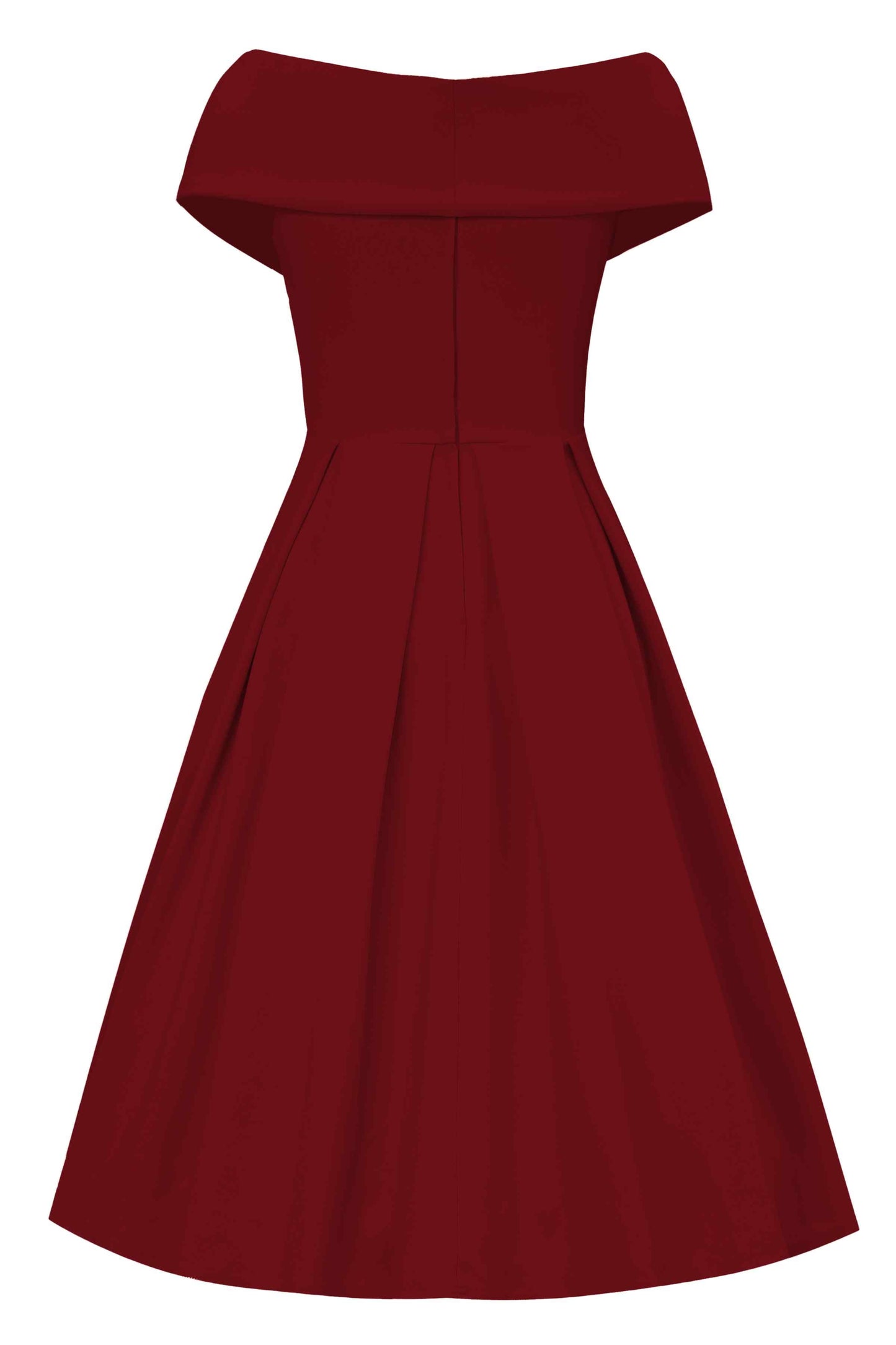 Beverly Burgundy Red Off Shoulder Dress