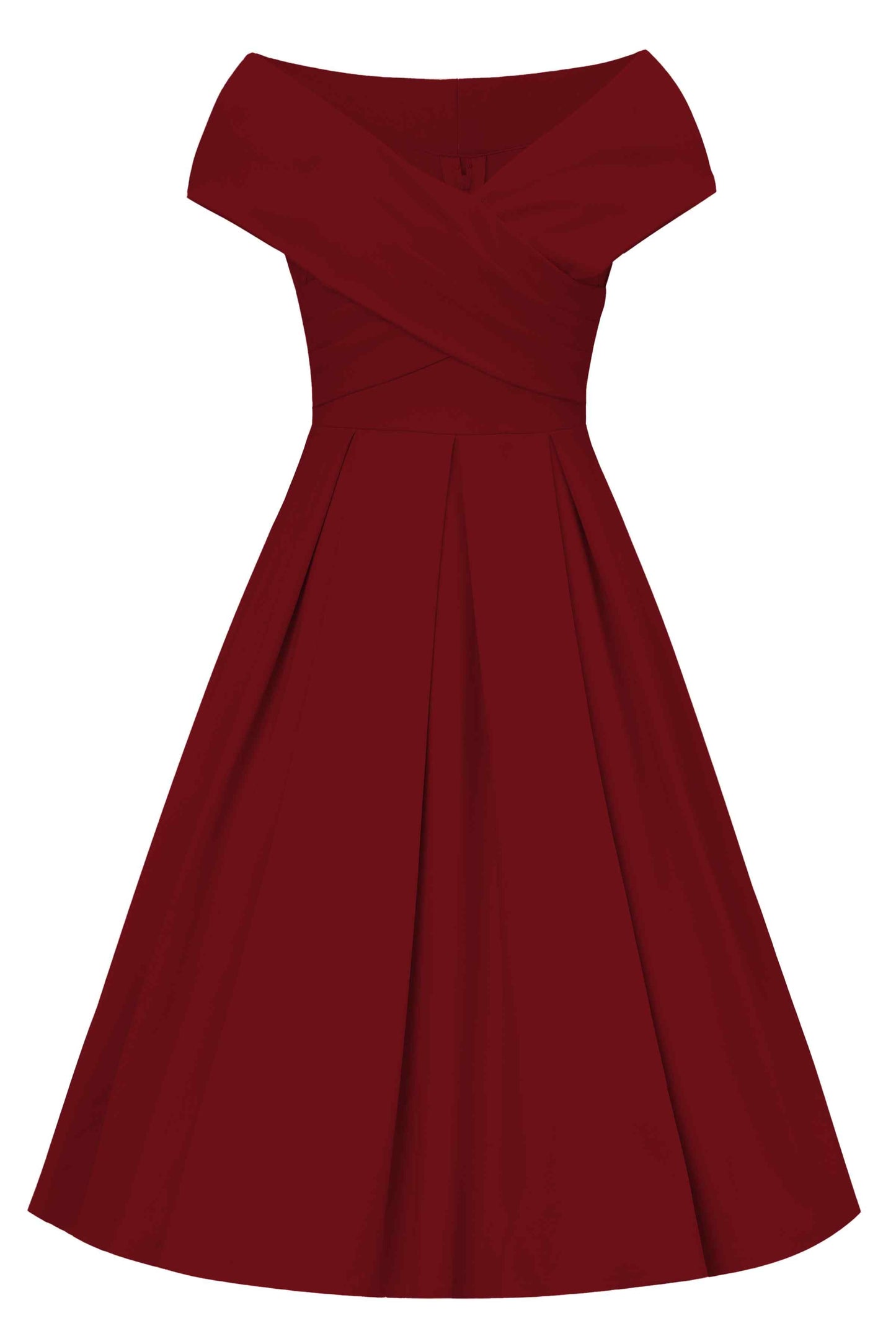 Beverly Burgundy Red Off Shoulder Dress