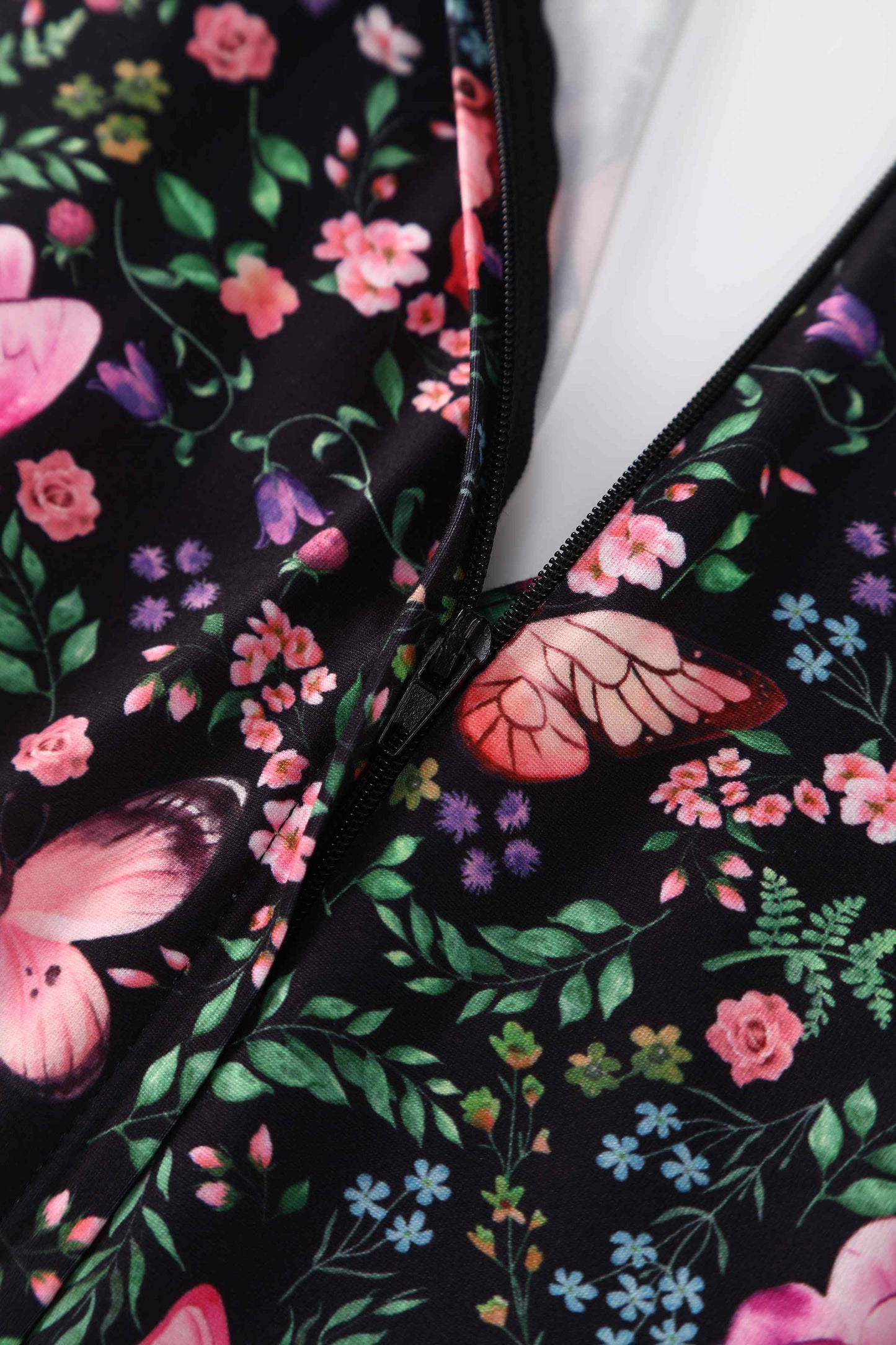 Julia Butterfly Garden Midi Dress In Black