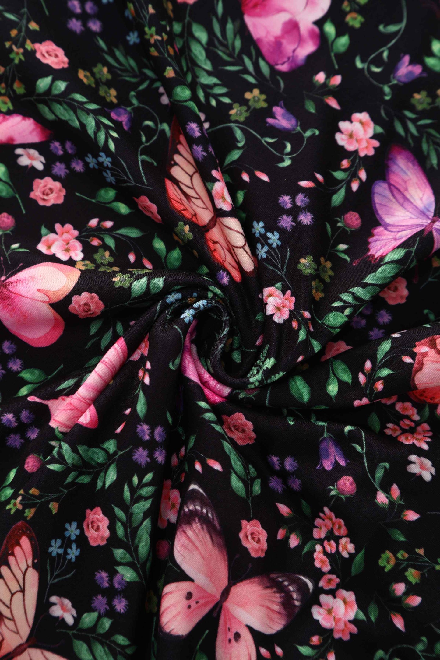 Julia Butterfly Garden Midi Dress In Black