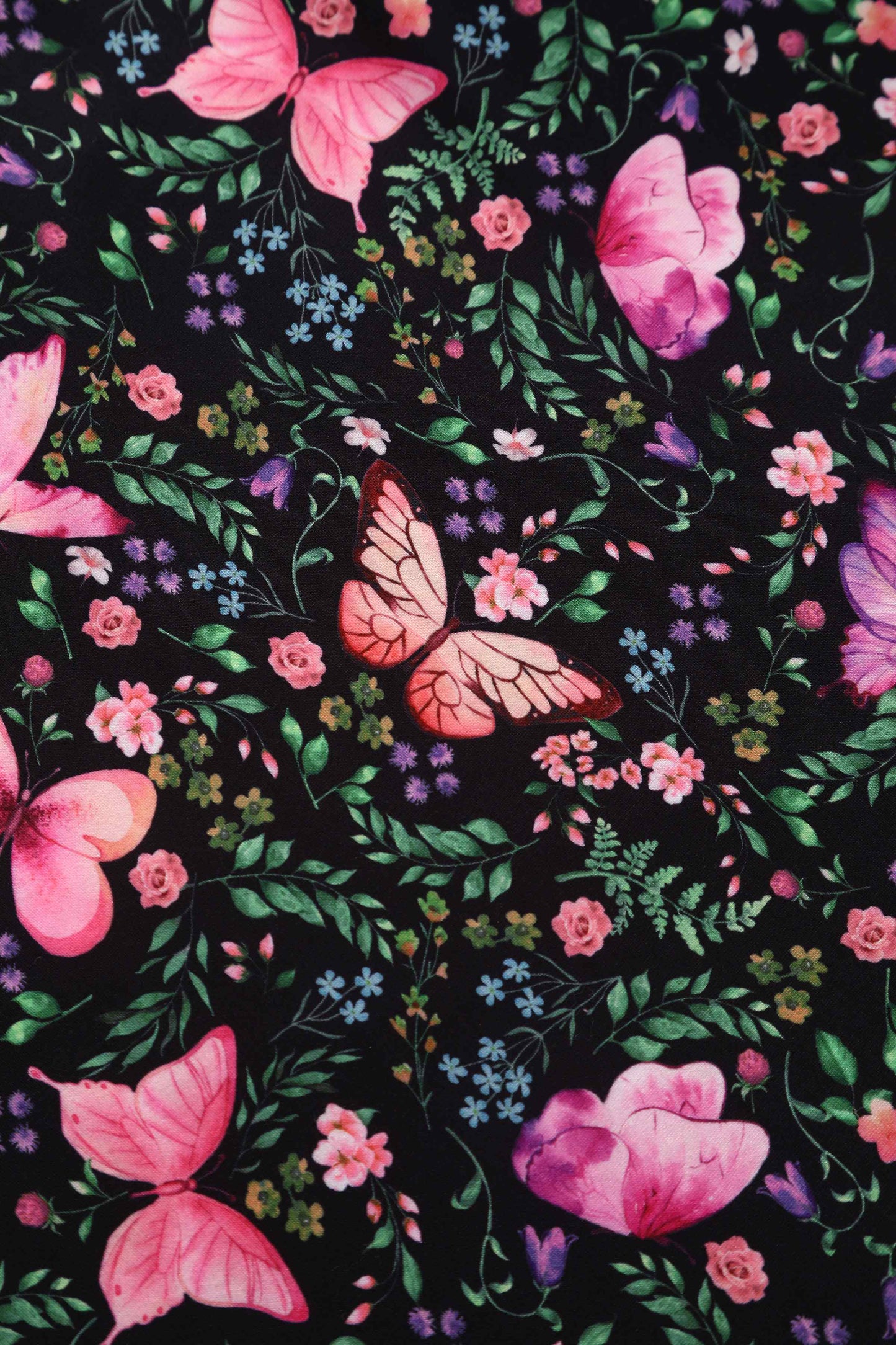 Julia Butterfly Garden Midi Dress In Black