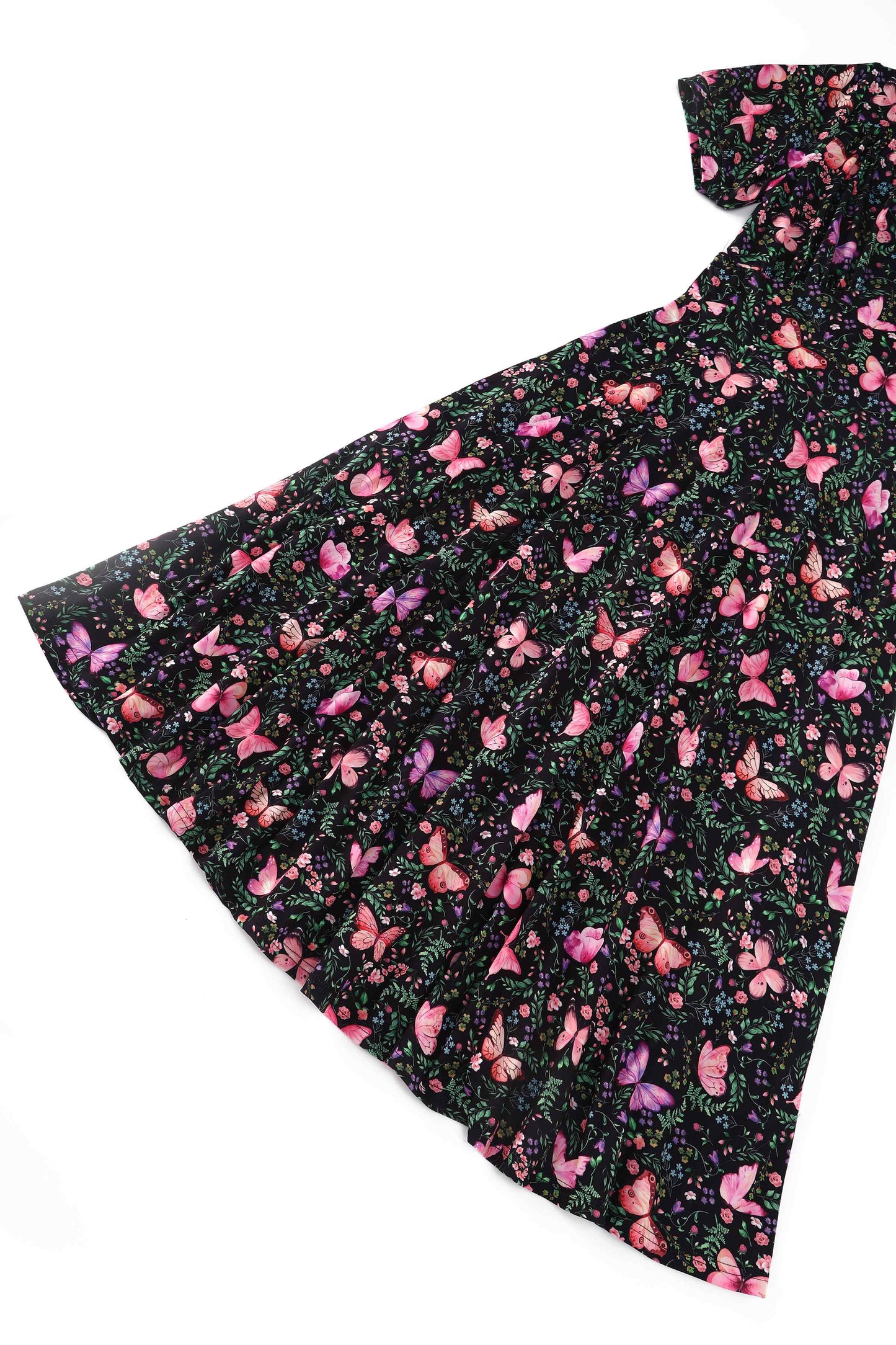 Julia Butterfly Garden Midi Dress In Black