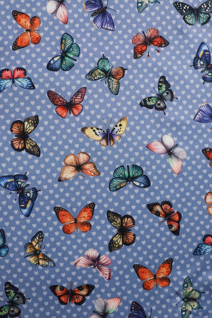 Donna Blue Butterfly Polka Dot Tea Dress