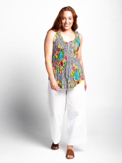 Chilli Top in in Dotty Floral