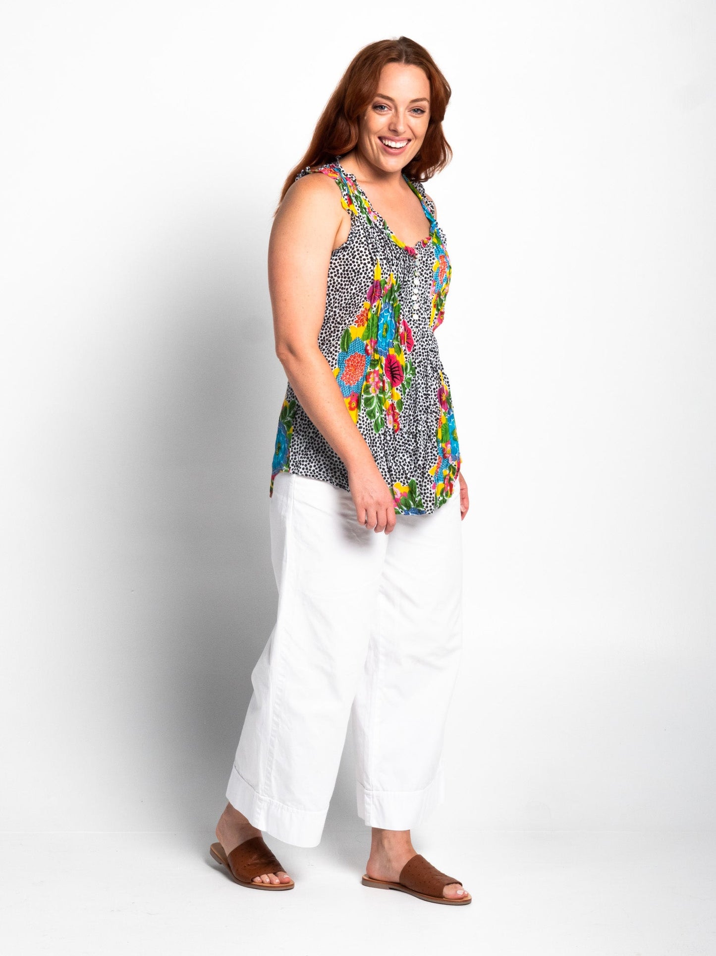 Chilli Top in in Dotty Floral