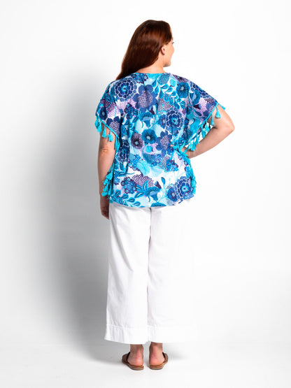 Chilli Tassel Top in Blue Lilac