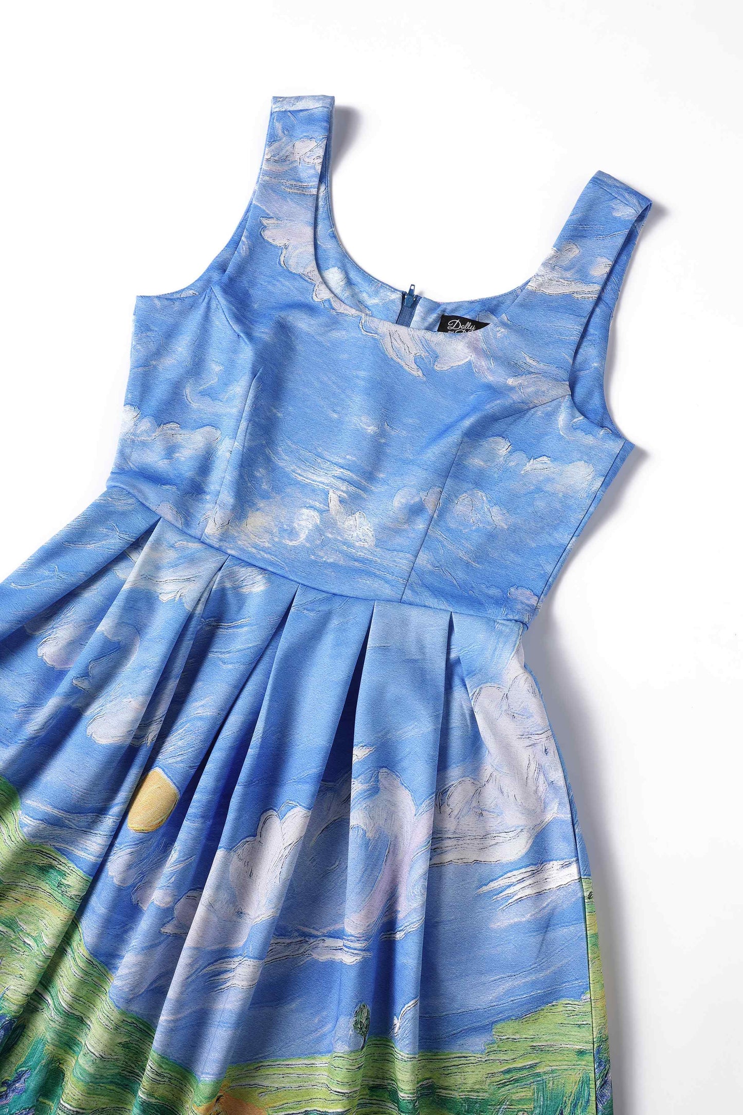 Amanda Cat Adventure Swing Dress In Pastels