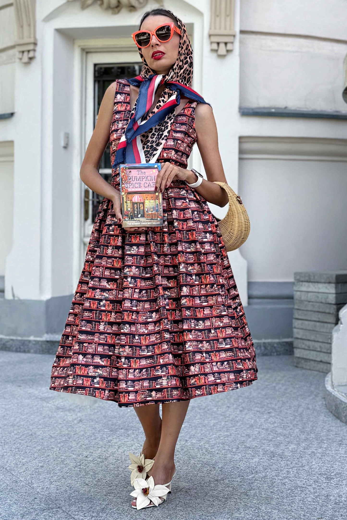 Amanda Cat and Book Swing Dress