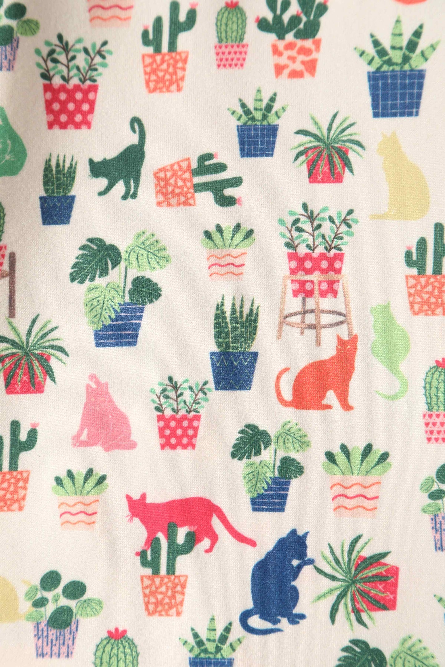 Matilda Cat & Plant Wrap Dress In White