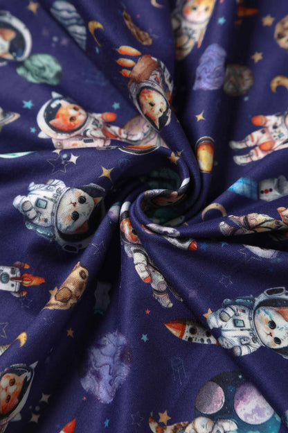Billie Purple Cat In Space Print Dress