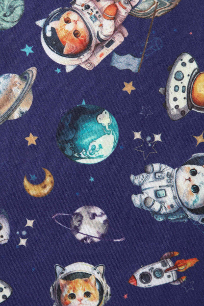 Billie Purple Cat In Space Print Dress