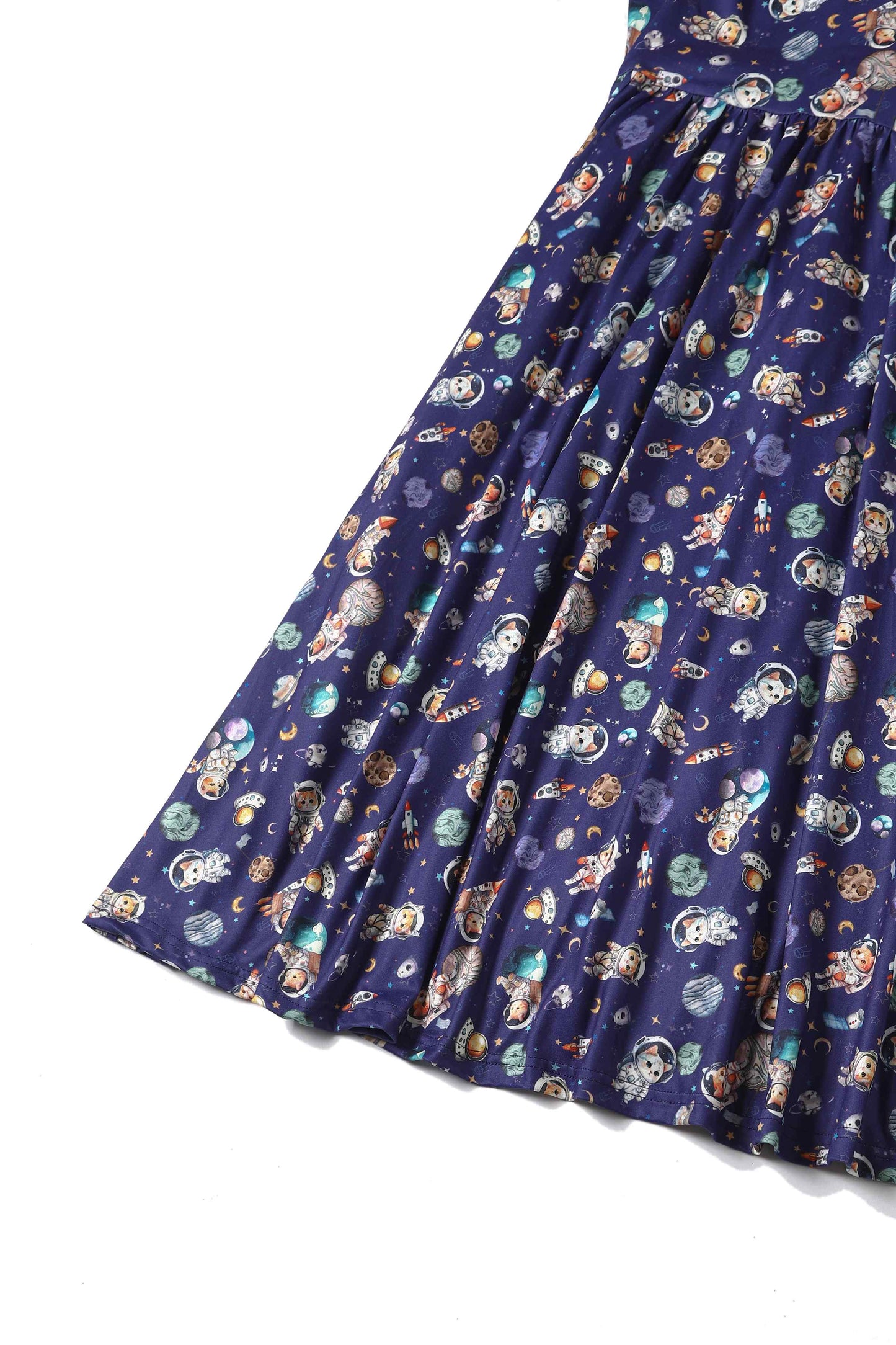 Billie Purple Cat In Space Print Dress
