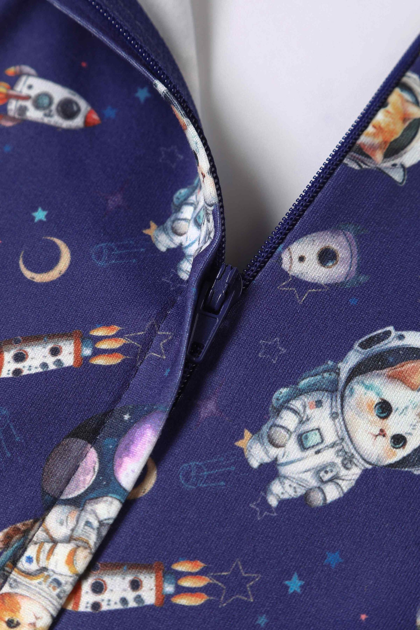 Billie Purple Cat In Space Print Dress