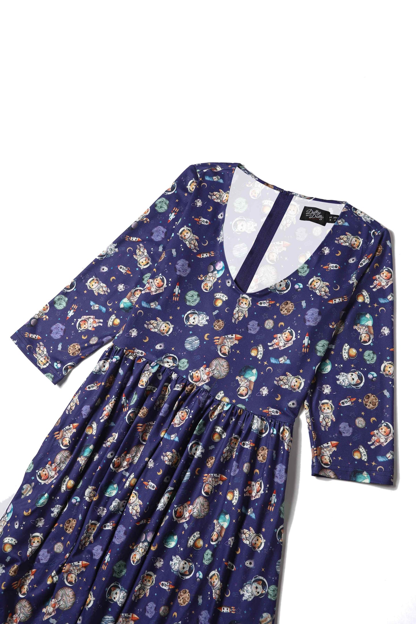 Billie Purple Cat In Space Print Dress