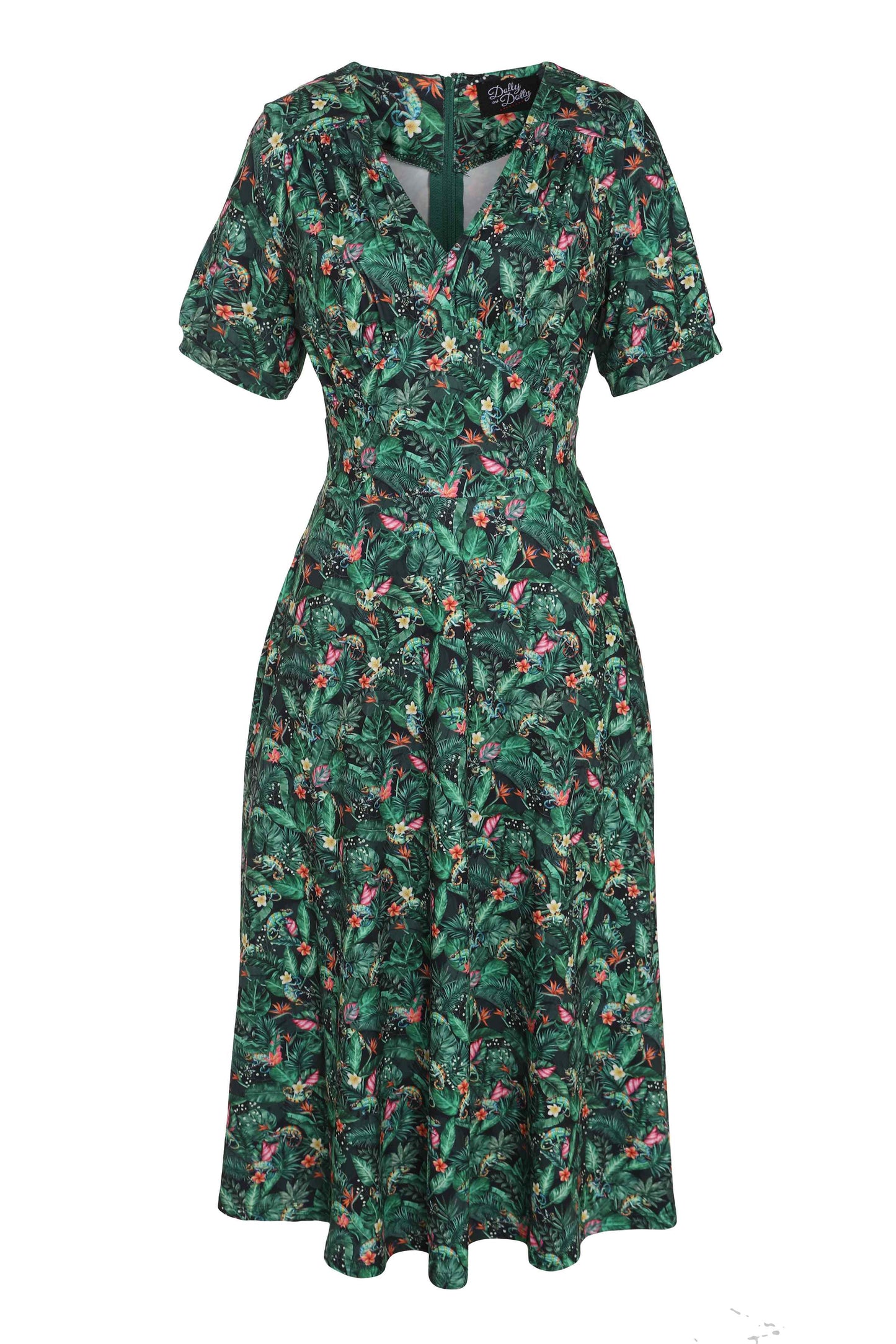 Julia Chameleon Midi Dress In Green