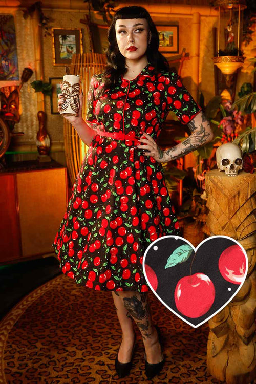 Penelope Cherry Shirt Dress
